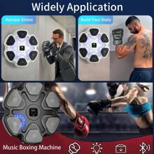 Music Boxing Machine With Boxing Gloves, Boxing Wall Mount Machine For Adult Smart Boxing Traineing Machine , Boxing Workout Equipment Target For Home, Office, Gym - Black - View 6