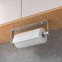 Under Cabinet Paper Towel Holder, Adhesive Or Drill Mount Paper Towel Holder, Wall Mount Paper Towel Holders Kitchen Or Bathroom (Black) - Silver - View 5
