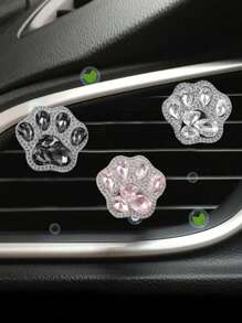 1pc Car Air Vent Aromatherapy Rhinestone Cat Paw Cute Air Vent Aromatherapy Giftable Cute Rhinestone Fresh Air Car Aromatherapy - A - 查看 1