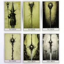1pc 78 Horror Tarot Cards-Dark And Mysterious Soul And Power Exploration, Gothic Illustrated Board Game, With Skeletons, Skeletons And Creepy Images, Ideal Holiday Gift. - Multicolor - View 4