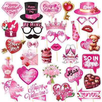 Valentine's Day Photo Props Cute Heart Bear Bow Angel Photo Booth Props Party Favors For Home Party Wedding