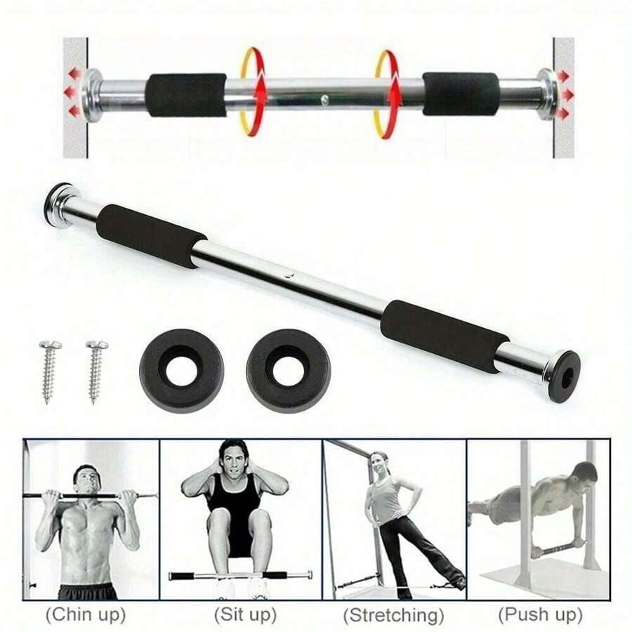 Pull Up Chin Up Bar Doorway Upper Body Abs Gym Fitness Training Strength - Silver - View 1