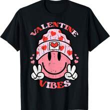 Valentine Vibes Valentines Day Retro Men Women Kids Boys T-Shirt