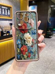 1 pieza Funda de teléfono a prueba de golpes con flor grande compatible con Iphone/Galaxy/Infinix/Redmi/OPPO/VIVO/Realme/MOTO/Itel/Tecno