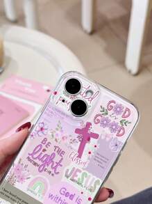 1 chiếc ốp lưng điện thoại trong suốt, chống sốc, mềm mại, in hình ảnh Chúa Giê-su theo phong cách cắt dán báo cổ điển, họa tiết hoa lá và đồ họa, tương thích với iPhone 11/12/13/14/15/16 Pro Max, chống nước, chống rơi vỡ và chống trầy xước, phiên bản quốc tế, không phải phiên bản nội địa. - Nhiều màu - Xem 4