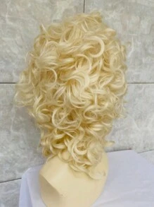 Fashion Dolly Parton Hairstyle Messy Feminine Layers Golden Wavy Synthetic Hair Wigs Women Daily Use - 金色 - 查看 6