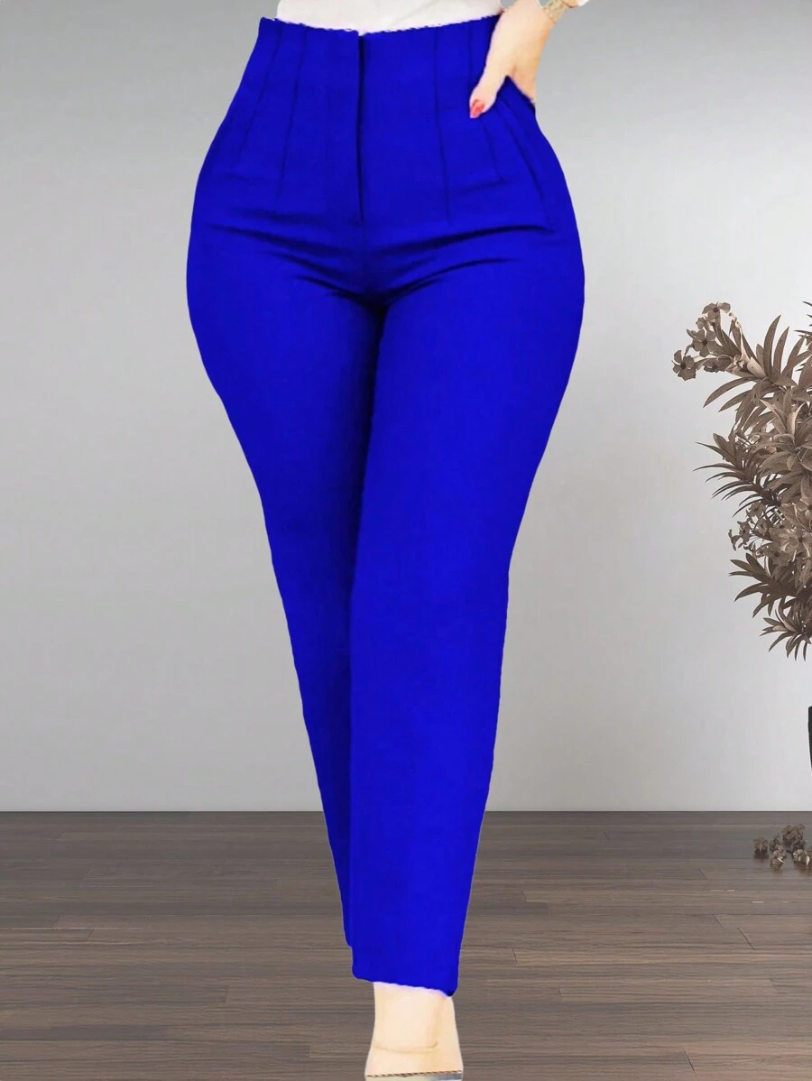 Pantalón con pinzas de cintura alta para dama