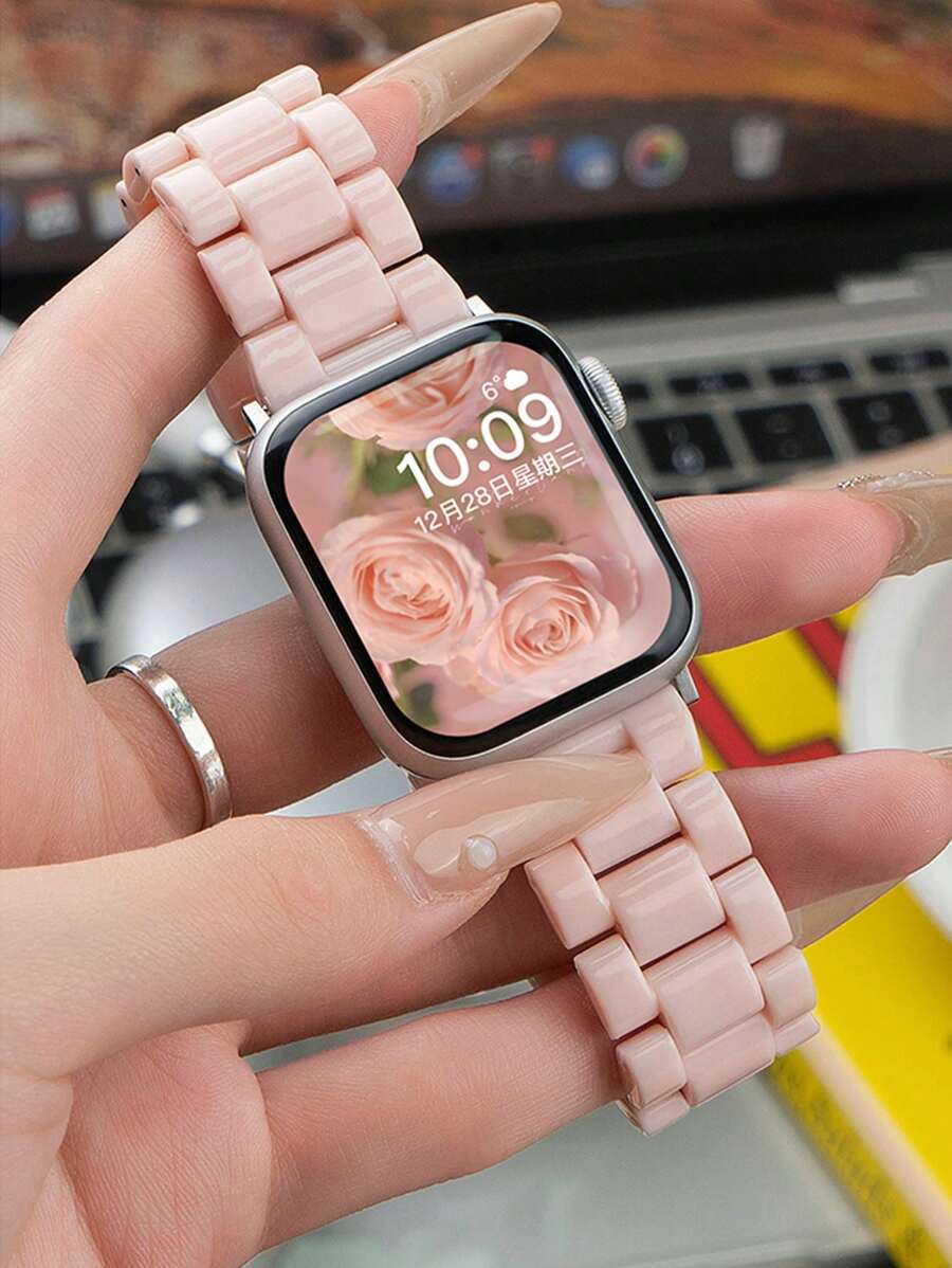 1 chiếc dây đồng hồ thời trang nữ màu hồng, tương thích với Apple Watch 38mm 40mm 41mm 42mm 44mm 45mm 46mm 49mm, dây đồng hồ tối giản tương thích với Apple Watch Series 11 10 9 8 7 6 5 4 3 2 1 SE, tương thích với Watch S11 S10 S9 S8 S7 S6