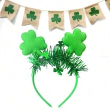 1pc St. Patrick's Day Clover Headband, Irish Festival Party Decoration Hair Accessory, Shamrock & Clover Ornament Headband, Carnival Party Supplies, Birthday Celebration