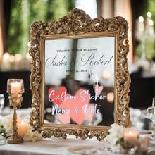 1pc Personalized Creative Wedding Sticker, 6inch/8inch/10inch Wedding Custom Decal, Personalized Wedding Mirror Decal Sticker, Wedding Names Text, Decal Custom Wedding Sign Decal-Multiple Sizes Valentine's Day Gift, Valentines, Gift For Her, Gift For Him, Gift For Mum, Gift For Friends, Home Decor, Decoration, Personalized Gift, Custom Gift, Ornamental, Reusable, Multi-Functional, Stylish, Exquisite, High-Quality, Vintage, Custom, Personalized, Unique, Office, Tea Room, School, Home,Gala Night - Wedding Stickers - View 1