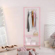 Clothes Rack Heavy Duty Metal Clothes Rack With Shelf Clothes Rack Clothes Rod For Hanging Clothes 60 X 151 Cm - Pink - View 6