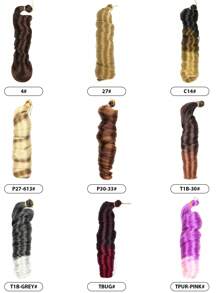 Pack Of 1 Synthetic French Curly Black Blue Pink Brown Spiral Curly Crochet Braids Hair High Temperature Loose Wave Curl Braiding Hair Extensions Suitable For Women And Children Daily Holidays And Cosplay Christmas New Year Carnival Music Festival Braided Hair - Multicolor - View 3