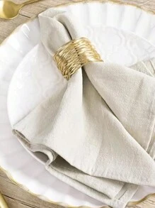 2/6/12 件现代简约优雅米色皱纹纹理餐巾，适用于餐厅、厨房、婚礼派对、餐桌装饰