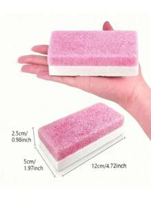 1/2 件装足部浮石去角质锉刀、老茧死皮去除剂、足跟刷、沙龙足部磨砂垫、男女修脚去角质工具、包、收纳袋、节日礼物收纳 - 粉色 - 彩色 - 查看 3