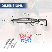 45 CM Basketball Rim Replacement Wall Mounted Basketball Hoop - Black - View 3