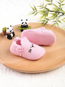 1 paire de chaussures plates élastiques pour bébés avec design de souris de dessin animé, convient pour les tout-petits de 0 à 1 an, adapté au printemps, à l'automne, à l'hiver et à l'été