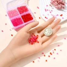 约 1200 件 4 色透明亚克力珠、双锥珠，适用于手链 DIY 珠宝制作