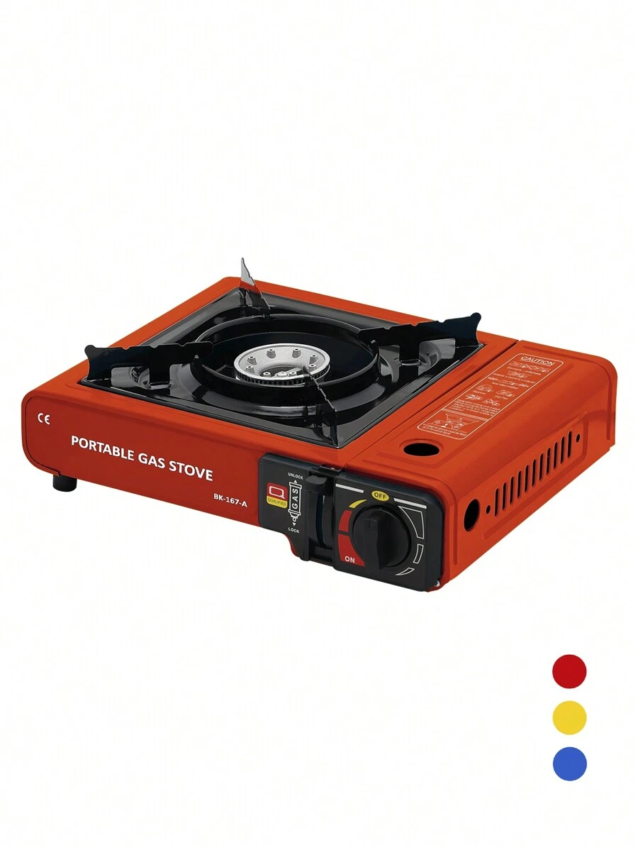 Mini Camping Butane Gas Stove, Portable Cassette Stove - High Power Rotary Switches Flameout Protection - For Picnic BBQ Kitchen Hiking - Multicolor - View 1