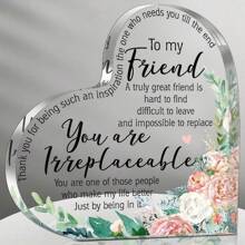1pc, Acrylic Decoration,Sunflower Friendship Plaque For Women - Perfect Bestie, Sister, Birthday, Thank You Gift