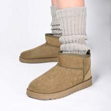 READY SALTED Women Outdoor Snow Boots Slip On Water-Resistant Fur Lined Ankle Booties Size - OLIVE - View 3