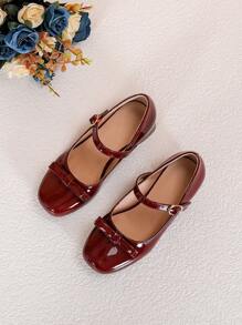 1 Pair Stylish & Versatile Square Toe High Heel Pumps For Girl, Suitable For All Seasons - Red - View 2