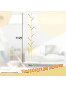 Perchero No Empotrado Dorado, Percha Dorada con Base de Mármol, Perchero de Metal Moderno, Perchero de Entrada con 8 Ganchos, Perchas de Aterrizaje Doradas para Chaquetas y Sombreros y Bolso - 1 - Ver 2