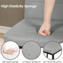 Dining Table And Chairs Set Of 4, 120CM Marble Effect Dining Table With 4 Faux Leather High Back Dining Chairs,Modern Dining Table Set For Home/Kitchen Office - Gray Chair + White Table - View 4