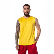 CHIELLA SPORTS Men's Machão Plain Tank Top Women's Unisex Sleeveless - 黃色 - 查看 1