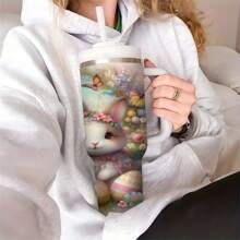 1 个可定制 40 盎司不锈钢水瓶，带复活节设计 - 防漏，适合汽车、家庭、办公室、旅行和户外活动，保温水瓶 - Style 2 - 查看 4