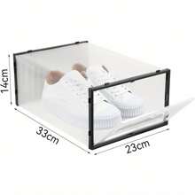 6 X Clear Plastic Shoe Storage Boxes Drawer Stackable Foldable Durable Organiser - Variant1 - View 2