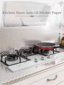 1 片防水、防油、耐热铝箔厨房墙纸/贴纸，可拆卸自粘式橱柜衬垫，适用于灶台翻新，剖面图 - 彩色 - 查看 4