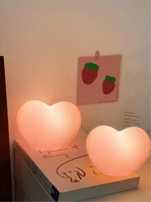 1pc Decoration Light With Batteries, Sweet Pink HeartShaped Light For Giris Bedroom Decor