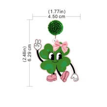 Pink Snail Funny Cute Statement Handmade Seed Bead Stud Earrings, Cartoon Kawaii Earrings, Fashion Jewelry, St. Patrick's Day Clover Bow, Animal Lover Acrylic Resin Drop Dangle Earrings For Women & Girls, Summer, Winter, Holiday, Beach, Party, Gift For Her, Couple Gift, Valentine's Day,Mom,Mother,Mother's Day,Gift