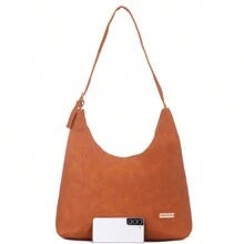 Women's Half Moon Crossbody Shoulder Bag Large - 駝色 - 查看 3