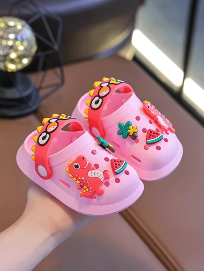 Cute Dinosaur Unisex Baby PVC Clog Garden Shoes - Comfortable Perfect For 0-5 Years Old
