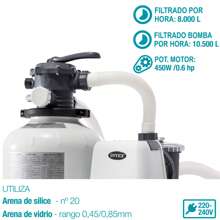 Intex Depuradora arena krystal clear 10.500 litros/hora 0,60 hp ✅ Entrega 24/48h a España (península)