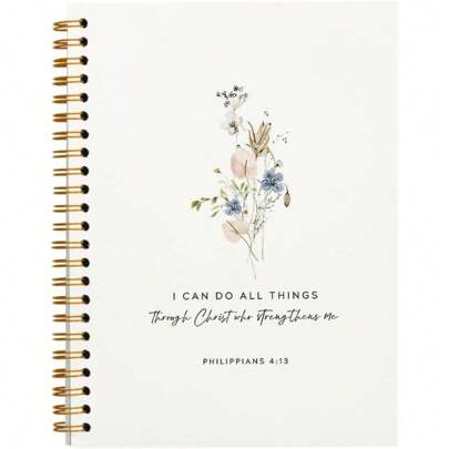 מחברת ספירלה מעוררת השראה אחת בכריכה קשה - יומן אסתטי "דברים טובים באים", 14x21 ס"מ, 50 עמודים עם שלטי ימי חול, מזג אוויר ותזכיר, עיצוב פרפי ורוד, ציוד משרדי מושלם, ציוד לבית ספר, חזרה לבית הספר