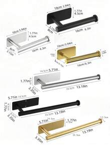 1pc Gold Stainless Steel Paper Towel Holder Bathroom Tissue Roll Stand Dispenser