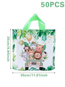 25/50 Peças Sacolas de Presente com Animais da Selva, Suprimentos para Festa com Tema de Animais Selvagens e Zoológico, Bolsas para Festa de Aniversário, Embalagem de Presente para Festa de Casamento, Sacola de Festa, Perfeito para Aniversários, Casamentos, Chás de Bebê, Revelação de Sexo, Festas de Feriados