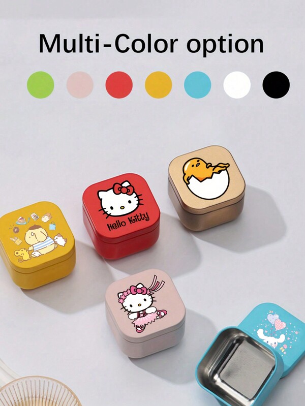 Sanrio Caixa de Armazenamento Quadrada Hello Kitty e Seus Amigos - Perfeita para Joias, Miçangas e Doces | Presente Ideal para Decoração de Casa, Caixa de Armazenamento Organizadora para a Volta às Aulas