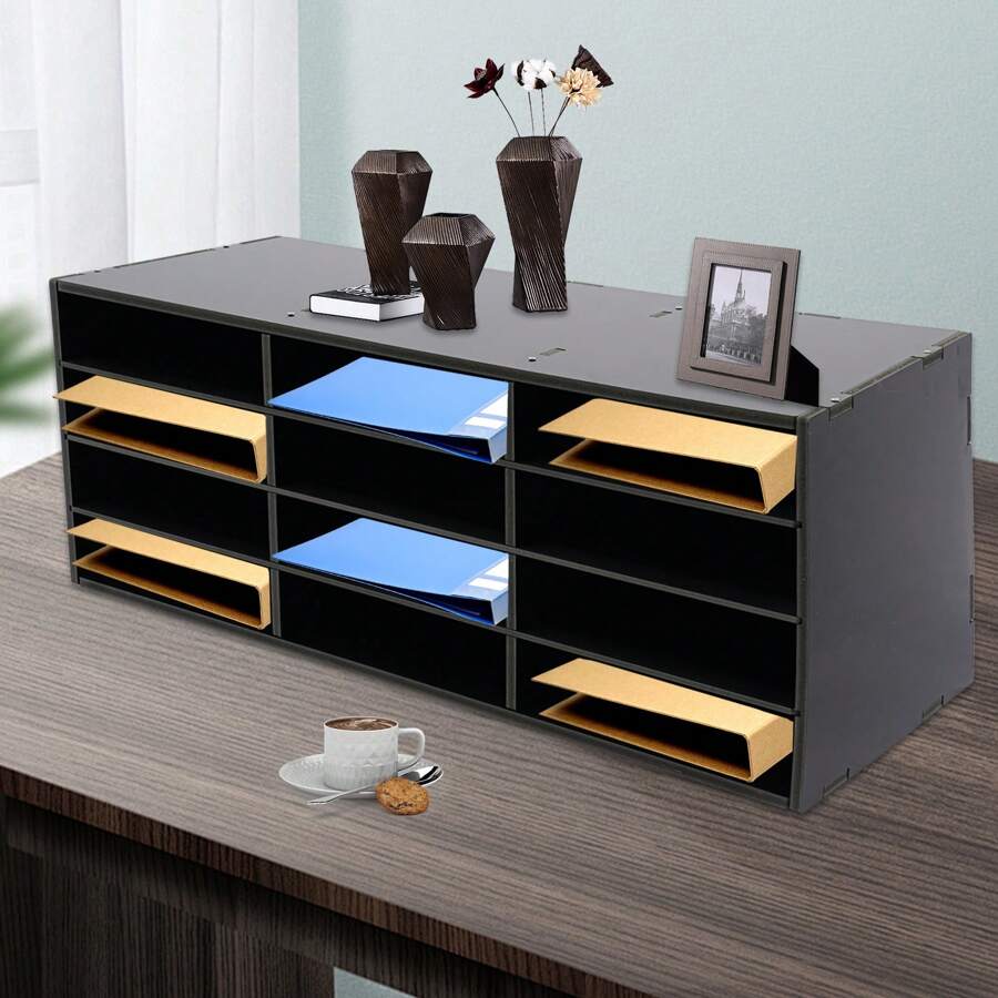 YUNRUX 4-Tier Literature Organizer For Office School Literature Holder File Sorting Paper Storage Mailbox