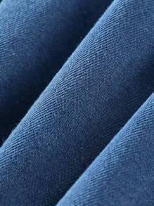 Fashion Denim Tank Dress For Tween Girls, Sleeveless Collar Versatile Mid-Length Dress, Summer 2025 New Arrival - Blue - View 9