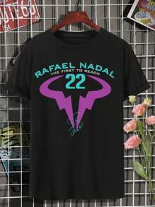 Women's Rafa Nadal Tennis T-Shirt Stylish Comfortable - 黑色 - 查看 2