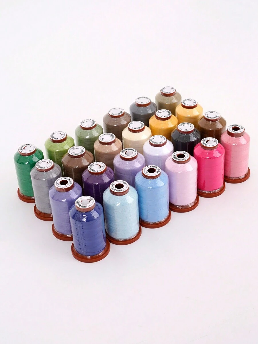 Set de 3 piezas de hilo de coser de poliéster premium: colores regulares mixtos para coser en casa, para máquina y costura a mano (1100 yardas cada uno)