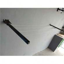 Retractable Clothesline, Foldable Wall Mounted Steel, Covered Steel Cable IMMEDIATE SHIPPING - Black - View 2