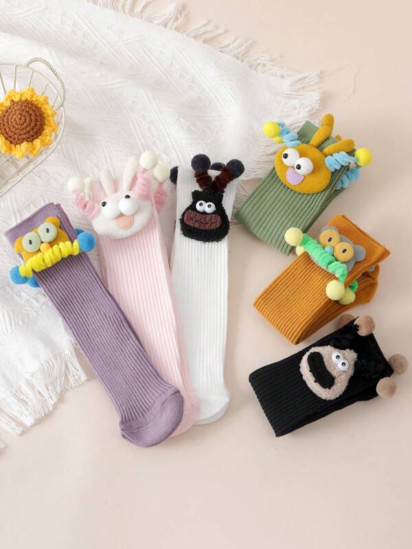 1 par de meias engraçadas de desenho animado, meias fofas e inovadoras para estudantes e família, adequadas para primavera/outono
