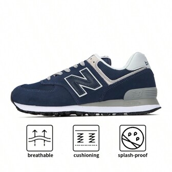 New Balance 574 Series Running Shoes, Low-Top, Shock Absorbing, For Men And Women, Outdoor, Short Distance Running, Fitness Training, Daily Commute, ML574EVN-D