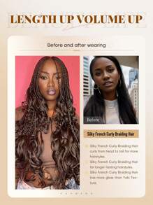 Pack Of 1 Synthetic French Curly Black Blue Pink Brown Spiral Curly Crochet Braids Hair High Temperature Loose Wave Curl Braiding Hair Extensions Suitable For Women And Children Daily Holidays And Cosplay Christmas New Year Carnival Music Festival Braided Hair - Multicolor - View 7