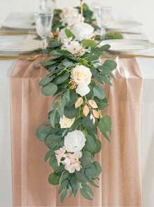 1pc 72*180cm Brown Gauze Table Runner Tablecloth, Wedding Party Supplies Boho Rustic Room Table Decoration Pale Brown Color Table Cover, Birthday Decor, Wedding Bridal Shower Anniversary Babe Shower Party Table DIY Decor, Wedding Gauze,Home Decor, Chair Back Decorative Yarn, Party Favor Birthday Gift Wedding Background Decor