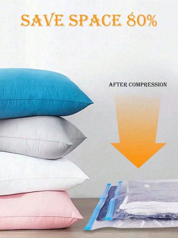 10/1pc Real Vacuum Compression Storage Bags, Closet Clothes Organizer Bags, Dust-Proof & Moisture-Proof Garment Storage Bags, Transparent Vacuum Compression Bags, Modern Household Vacuum Compression Bags, Dust-Proof Sealed Storage Containers, Reusable Folding Vacuum Bags, Multifunctional Clothing Storage Bags For Storing Clothes, Blankets, Down Jackets, Pillows, Quilts, Travel Items, Pants, Shoes, Jeans, Boots, Skirts